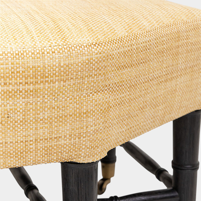 Brighton Octagonal Ottoman in Raffia Quadri Natural