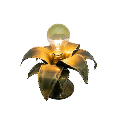 Brutalist-Style Flower Brass Pendant Light