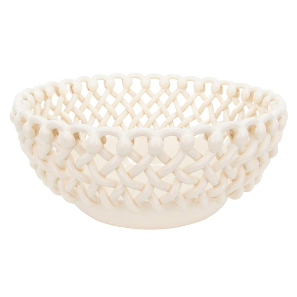 Braided Ceramic Button Basket - Large