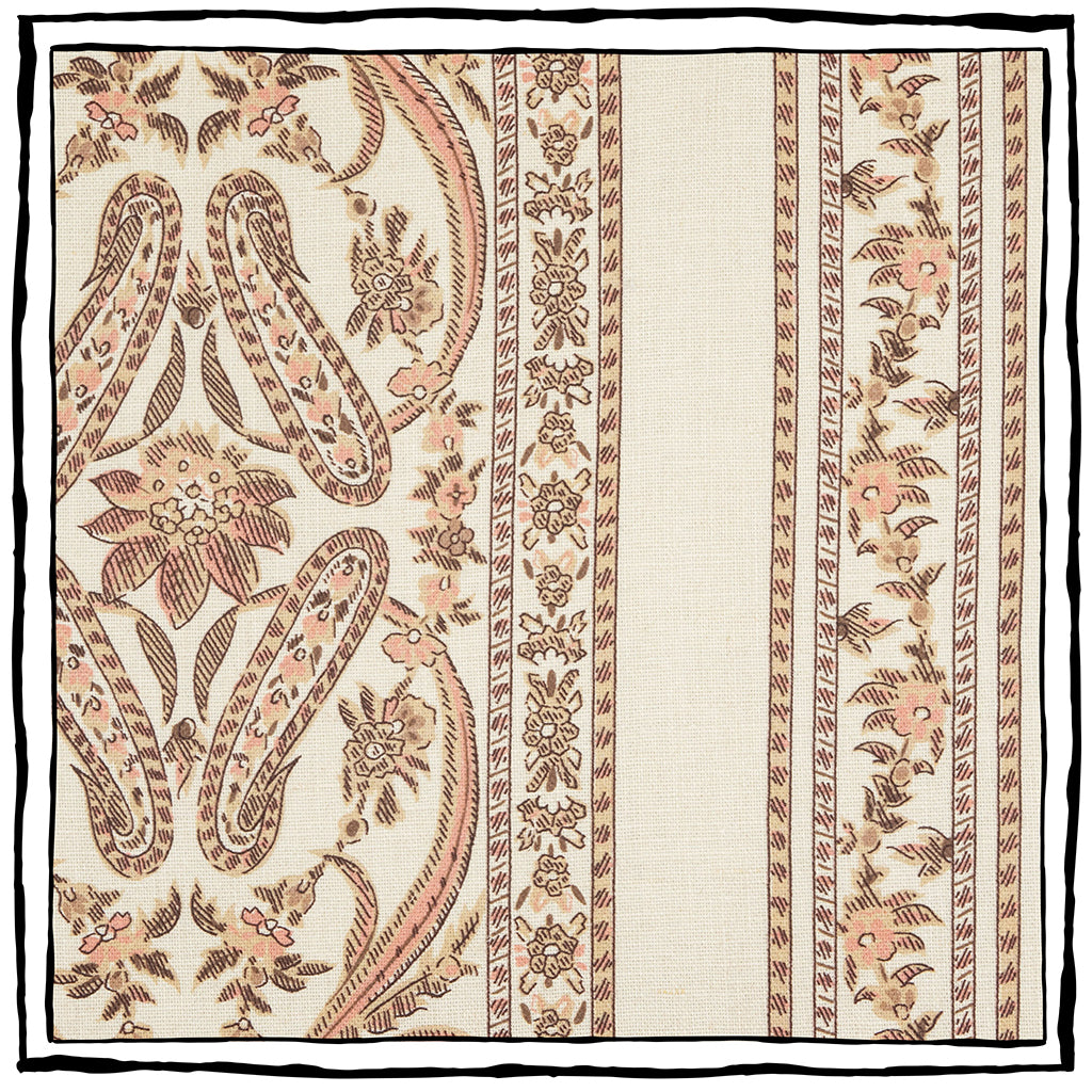 Srinagar Stripe - Toast & Salmon on Parchment (Memo)