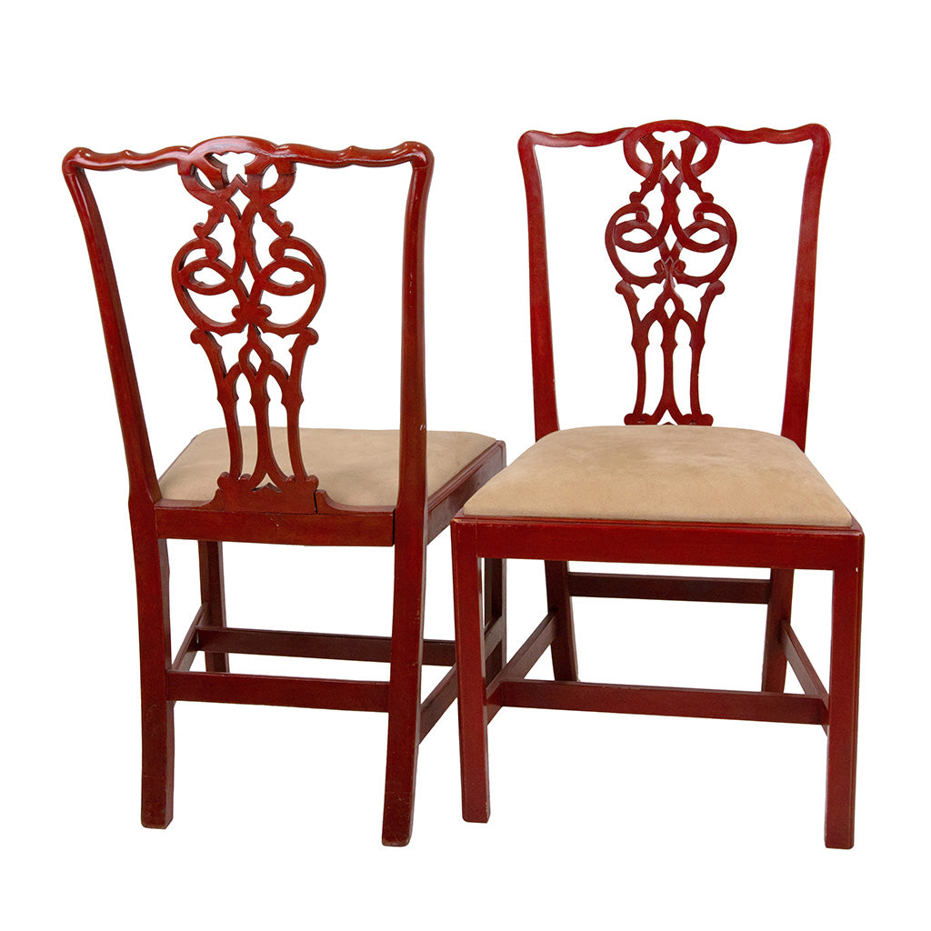 Set of 12 Chippendale Style Dining Chairs