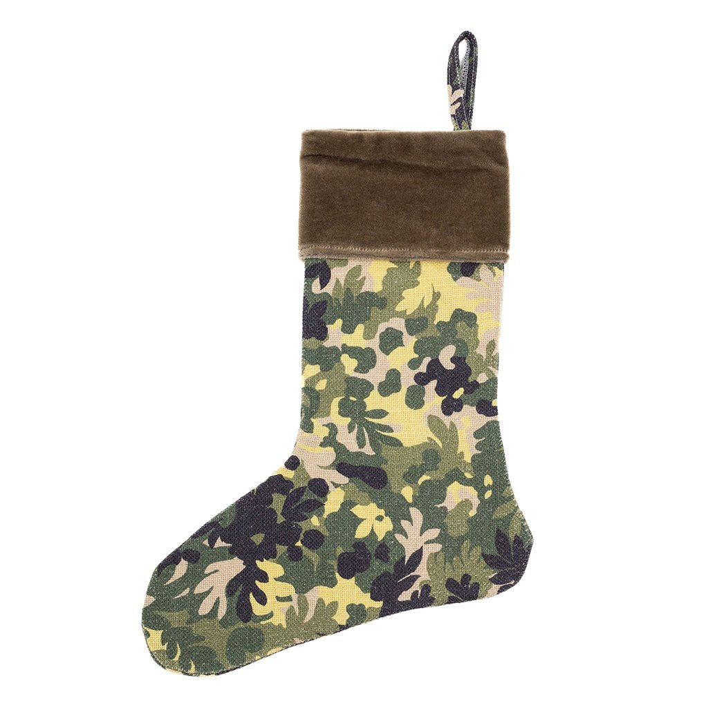 Verdure Camo with Mushroom Mohair Trim