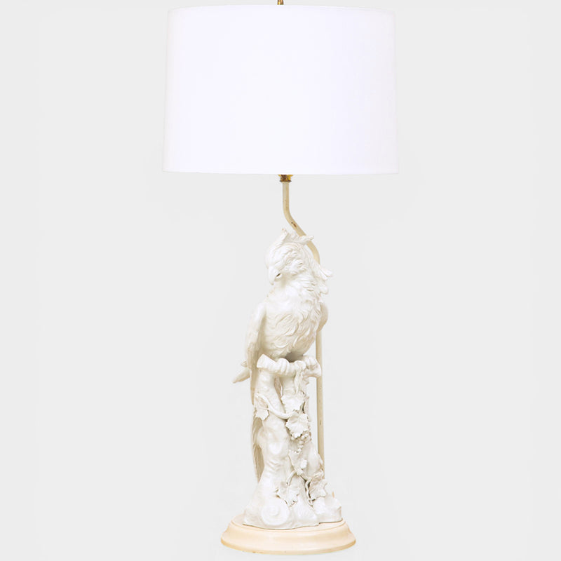 A Blanc de Chine Porcelain Cockatiel Lamp