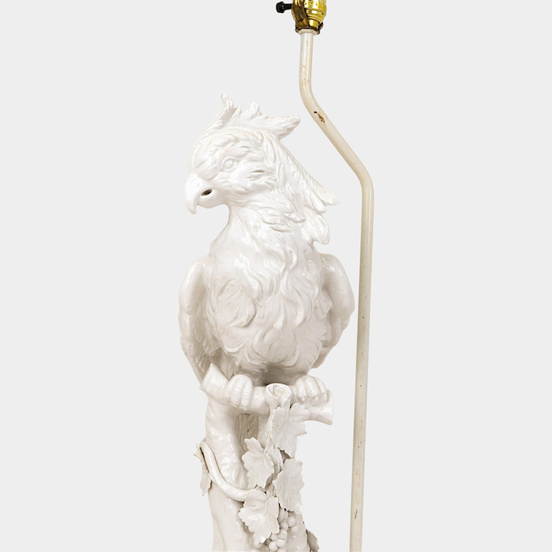 A Blanc de Chine Porcelain Cockatiel Lamp