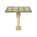 Console Table with Hand-Painted Faux Marble Top and Carved Lion Base