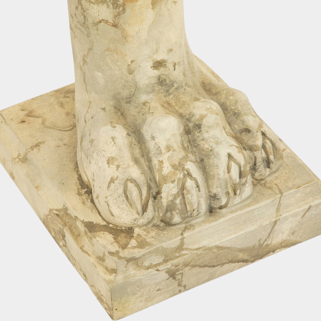 Console Table with Hand-Painted Faux Marble Top and Carved Lion Base