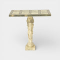 Console Table with Hand-Painted Faux Marble Top and Carved Lion Base