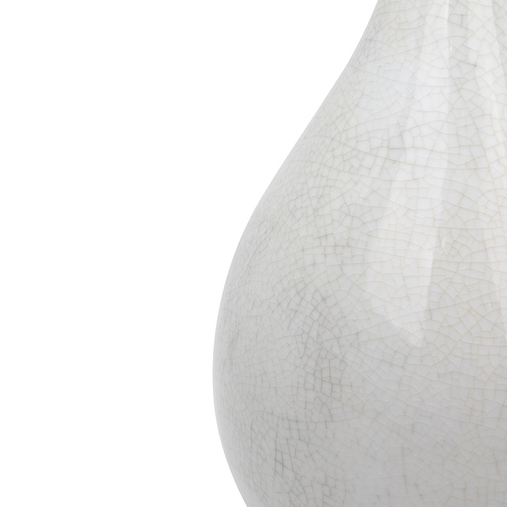 A Pair of White Crackle-Glazed Pear or "Yuhuchunping" Shaped Vases