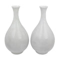 A Pair of White Crackle-Glazed Pear or "Yuhuchunping" Shaped Vases