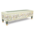 Devon Bench in Fiandre Linen and Palampore Stripe