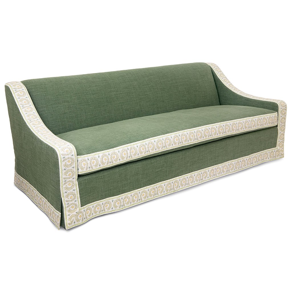 Devon Sofa in Fiandre Linen and Palampore Stripe