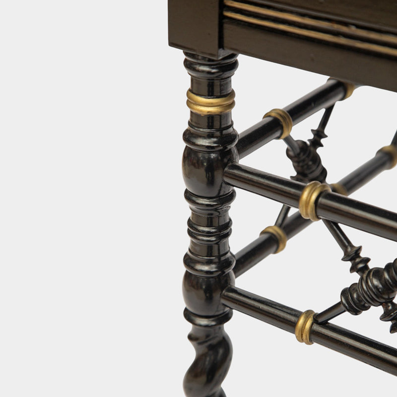 Very Rare E.W. Godwin Style Ebonized Side Table