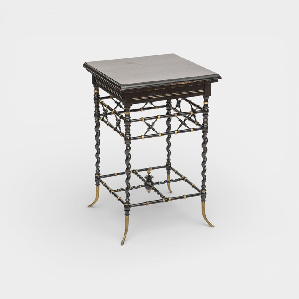 Very Rare E.W. Godwin Style Ebonized Side Table