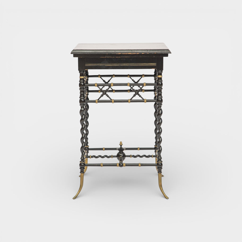 Very Rare E.W. Godwin Style Ebonized Side Table