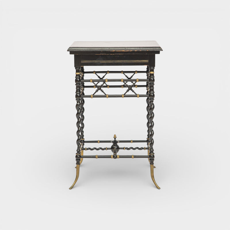 Very Rare E.W. Godwin Style Ebonized Side Table