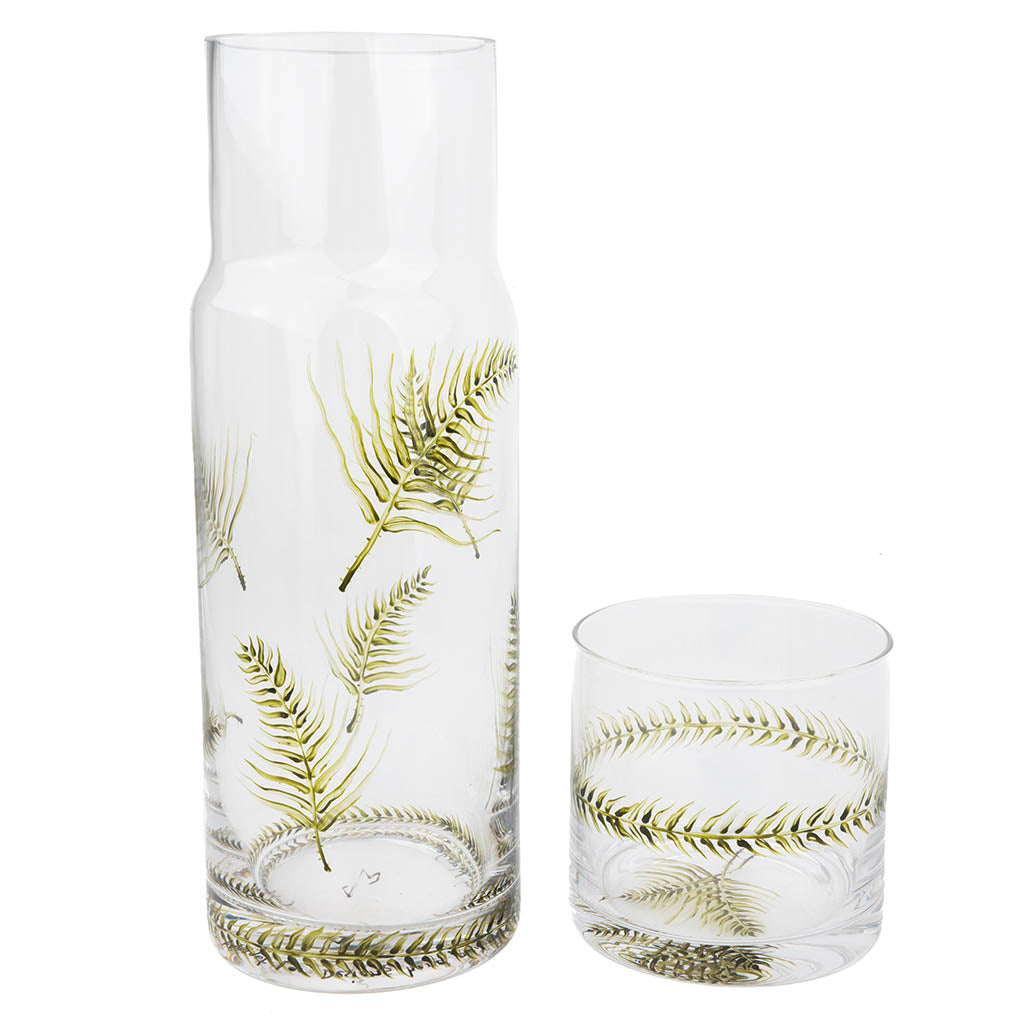 Hand-Painted Fern Carafe