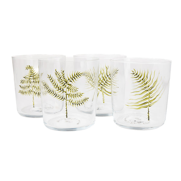 Hand-Painted Fern Juice Glasses