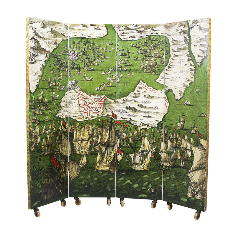 Hand-painted, Double-sided Fireplace Screen by Fornasetti