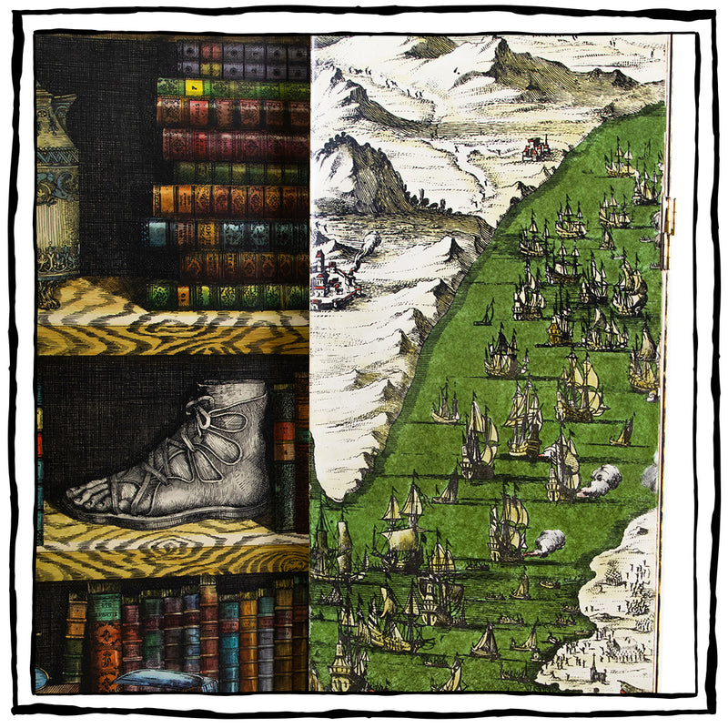 Hand-painted, Double-sided Fireplace Screen by Fornasetti