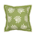 Double Sided Giardino Palma Pillow with Branca Stripe Flange