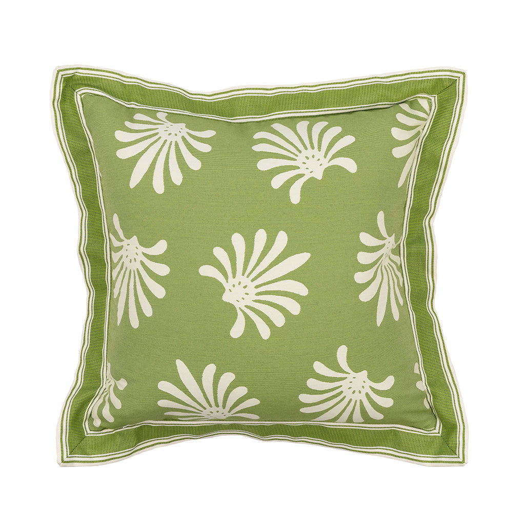 Double Sided Giardino Palma Pillow with Branca Stripe Flange