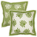 Double Sided Giardino Palma Pillow with Branca Stripe Flange