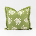Double Sided Giardino Palma Pillow with Branca Stripe Flange