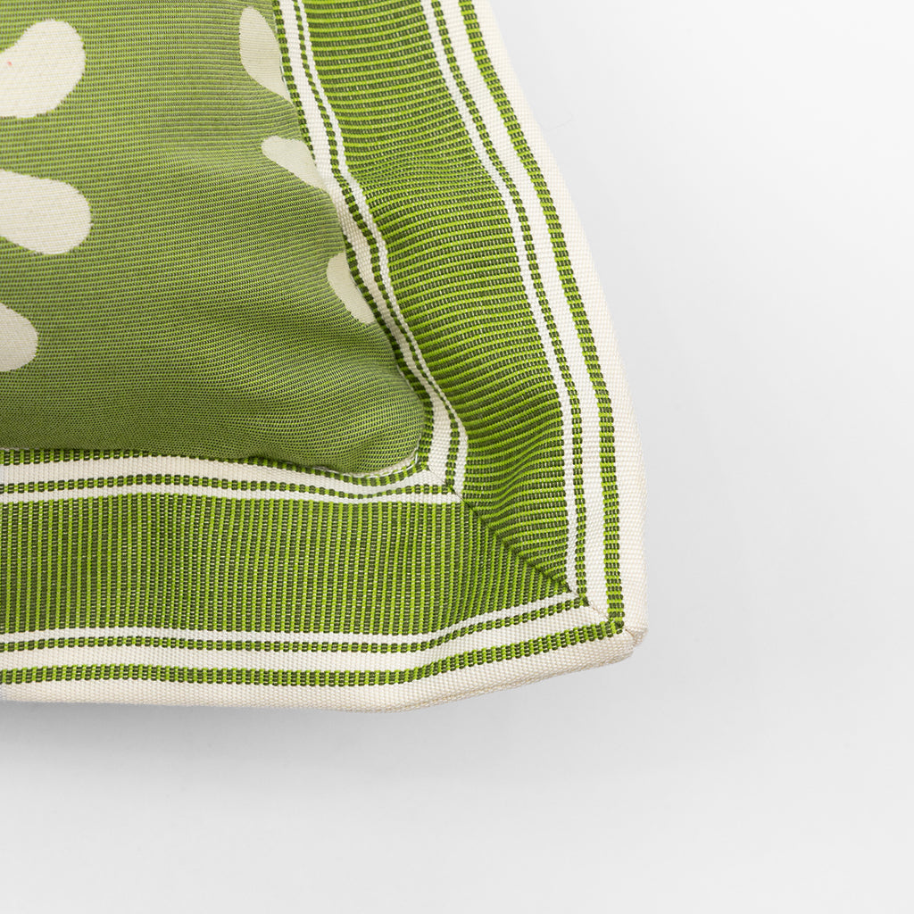 Double Sided Giardino Palma Pillow with Branca Stripe Flange