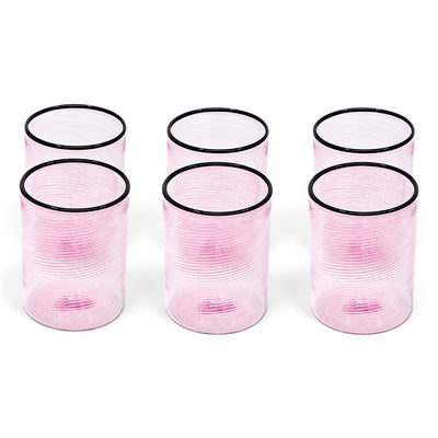 Fizzy Pink Water Glasses (Set of Six)