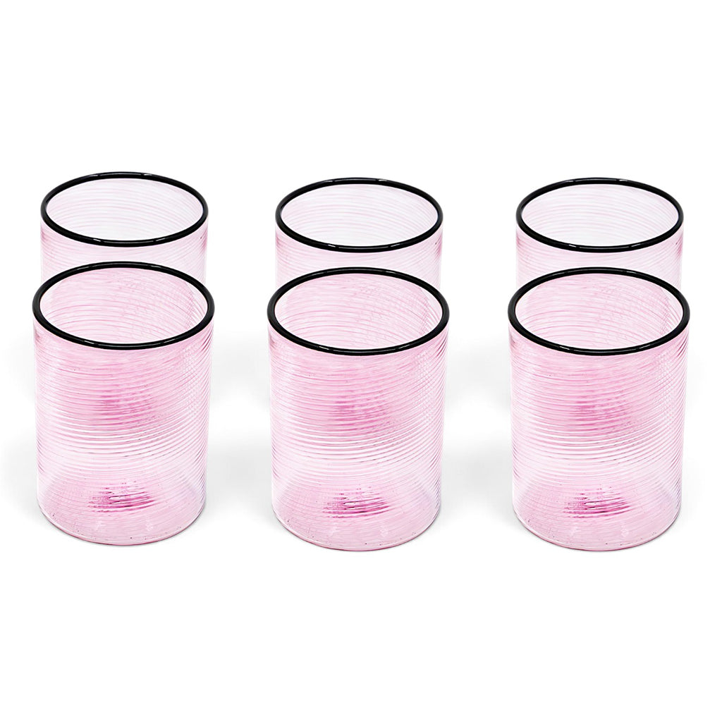 Fizzy Pink Water Glasses (Set of Six)