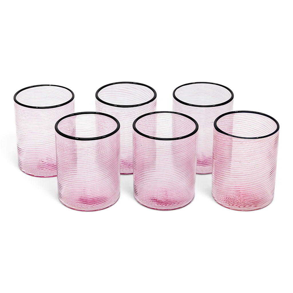 Fizzy Pink Wine Glasses (Set of Six)