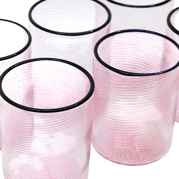 Fizzy Pink Wine Glasses (Set of Six)