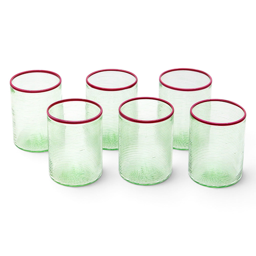 Fizzy Green Wine Glasses (Set of Six)
