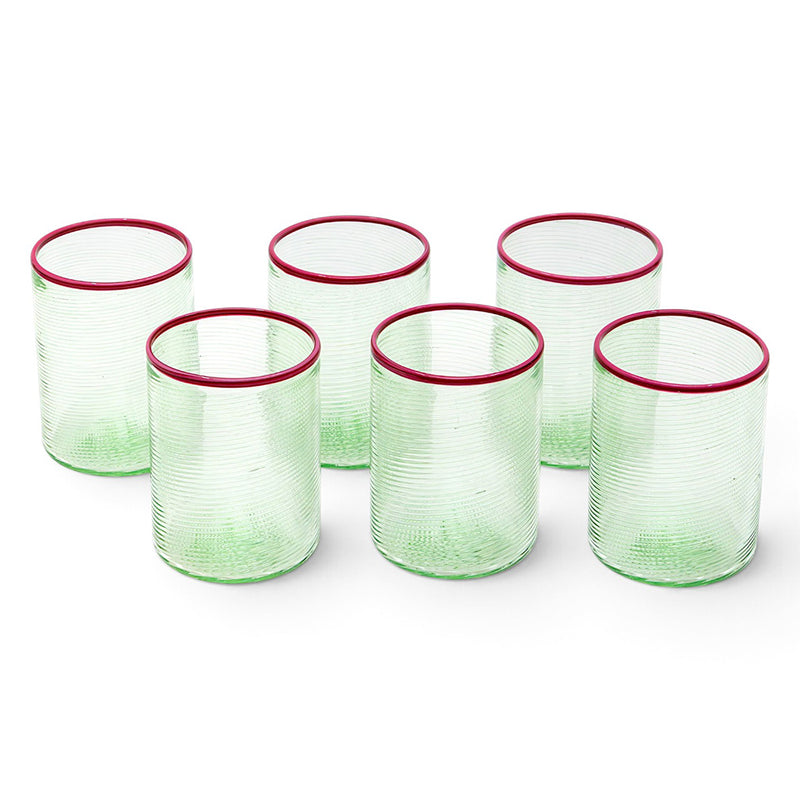 Fizzy Green Wine Glasses (Set of Six)