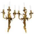 Pair of Ormolu Three-Arm Sconces