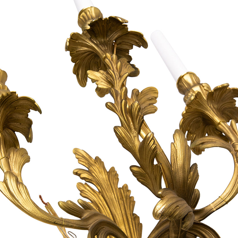 Pair of Ormolu Three-Arm Sconces