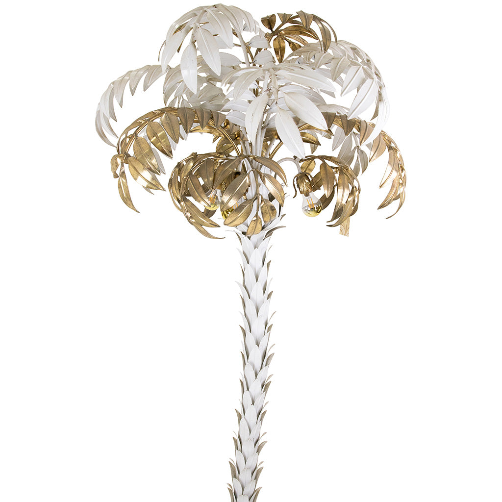 Palm Shaped Gilt and White Lacquered Gilt Electrified Sculpture
