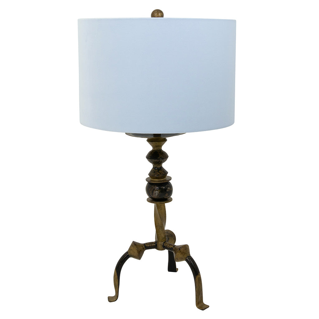 Pair of Gilt Metal Japanned Table Lamps