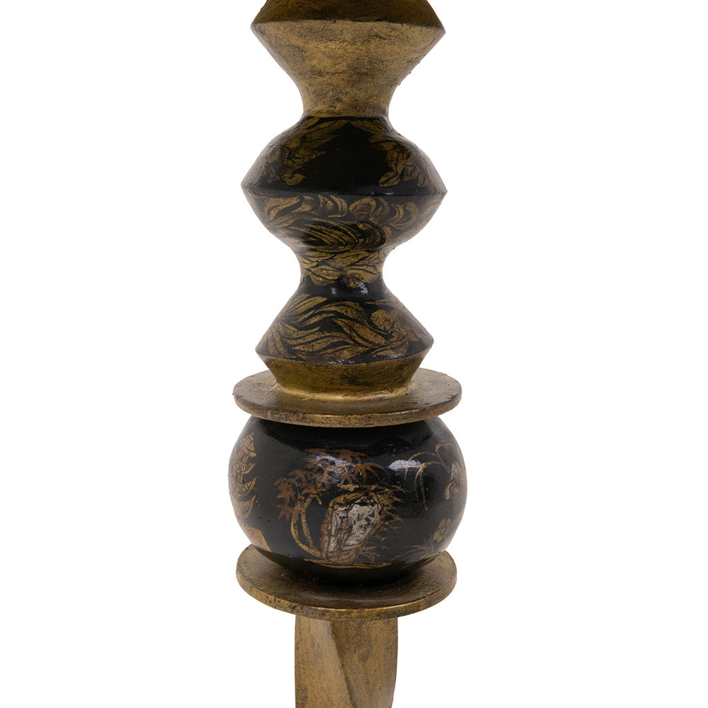 Pair of Gilt Metal Japanned Table Lamps