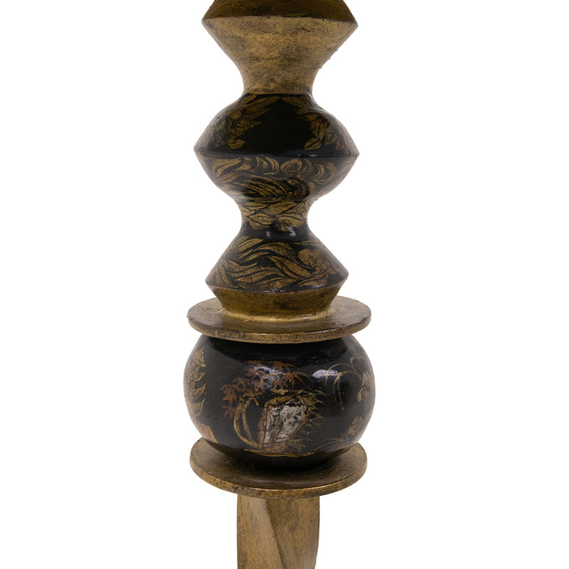 Pair of Gilt Metal Japanned Table Lamps