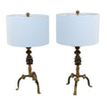 Pair of Gilt Metal Japanned Table Lamps