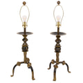 Pair of Gilt Metal Japanned Table Lamps