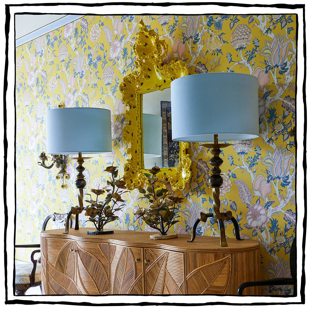 Pair of Gilt Metal Japanned Table Lamps