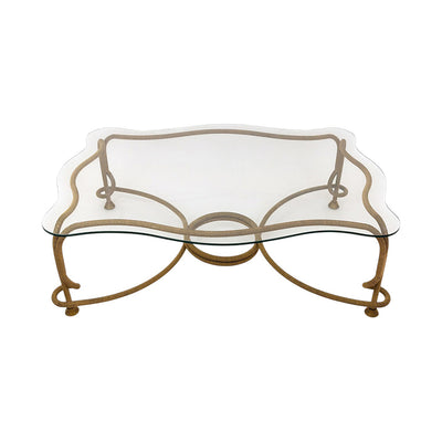 A Gilt Bronze Coffee Table with Twisted Rope and Tassel Feet by Emilio Rey