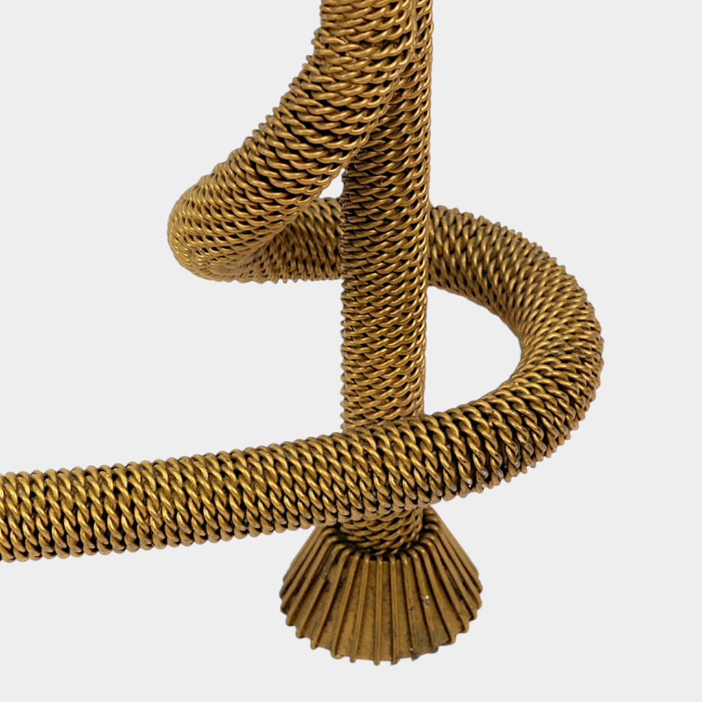 A Gilt Bronze Coffee Table with Twisted Rope and Tassel Feet by Emilio Rey