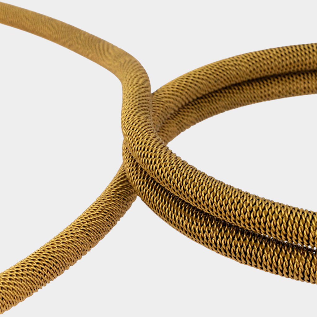 A Gilt Bronze Coffee Table with Twisted Rope and Tassel Feet by Emilio Rey