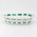 Green Woven Ceramic Basket