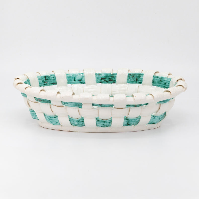 Green Woven Ceramic Basket