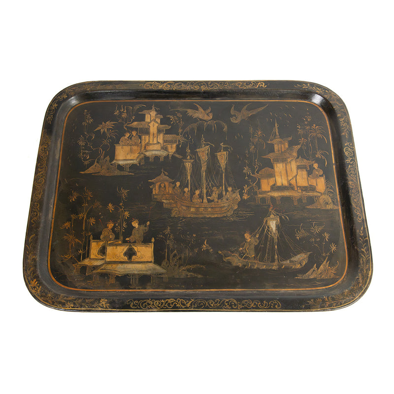 Oversized Japanned Toleware Tray