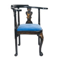 George II Black Lacquered and Gilt Chinoiserie Corner Chair